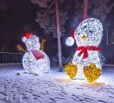 Новогоднее оформление 3D-фигурами ресторана FRANCO, Киев 2026